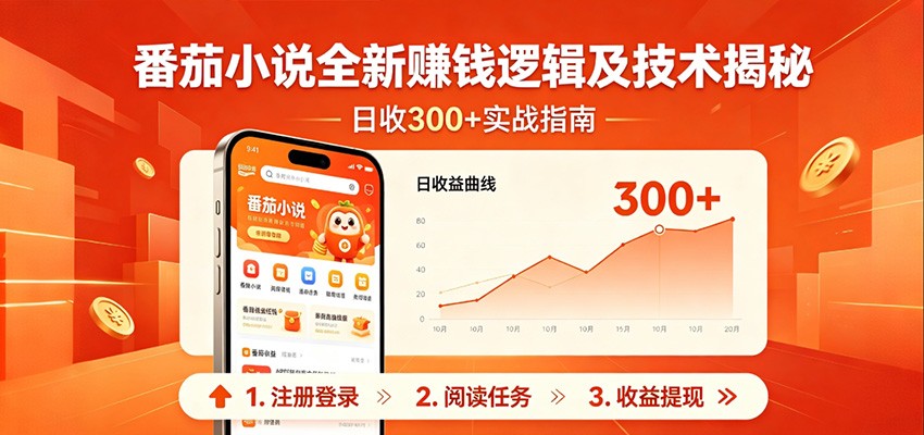 番茄小说全新赚钱逻辑及技术日收300+，小白新书皆可做！无脑赚就行了！